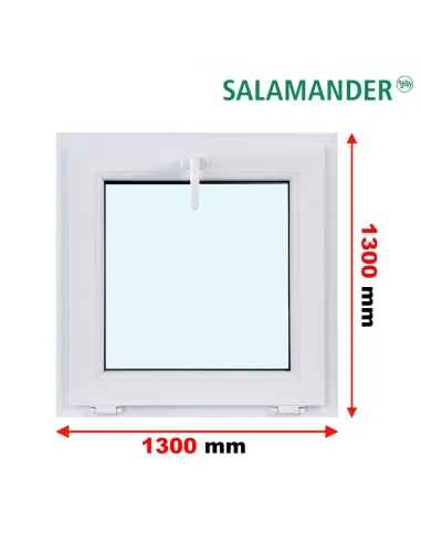 Okno PCV 130 x 130 cm Uchylne Dwuszybowe Salamander GreenEvolution 76