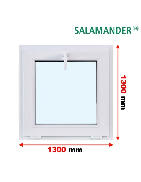 Okno PCV 130 x 130 cm Uchylne Dwuszybowe Salamander GreenEvolution 76