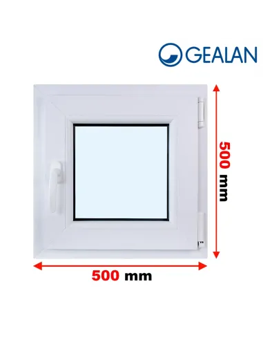 Okno PCV 50 x 50 cm Rozwierne Trzyszybowe Gealan S9000