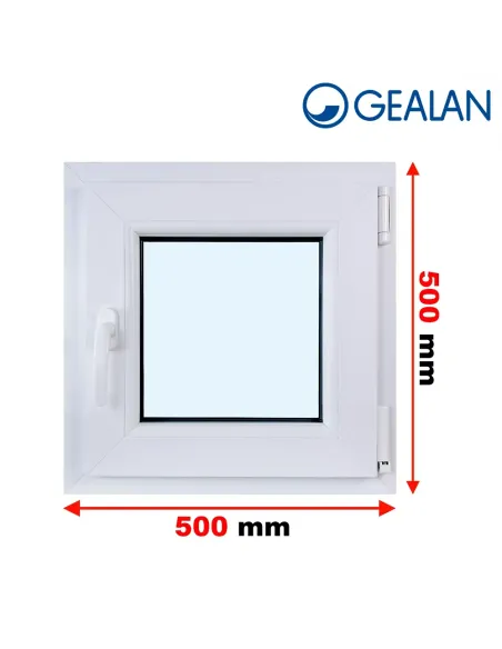 Okno PCV 50 x 50 cm Rozwierne Trzyszybowe Gealan S9000
