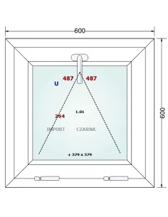 Okno PCV 60 x 60 cm Uchylne Trzyszybowe Gealan S9000 2