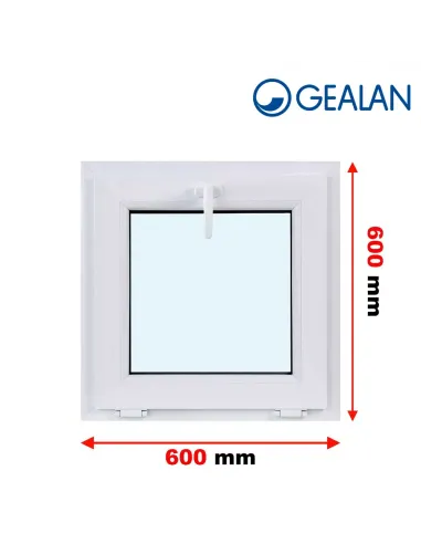 Okno PCV 60 x 60 cm Uchylne Trzyszybowe Gealan S9000