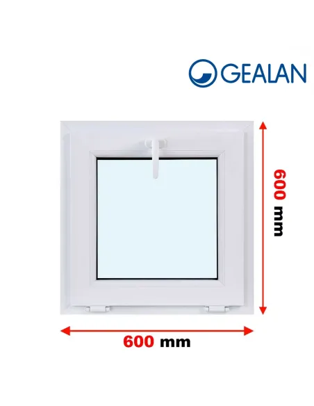 Okno PCV 60 x 60 cm Uchylne Trzyszybowe Gealan S9000