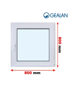 Okno PCV 80 x 80 cm Rozwierne Trzyszybowe Gealan S9000