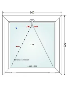 Okno PCV 90 x 90 cm Uchylne Trzyszybowe Gealan S9000 2