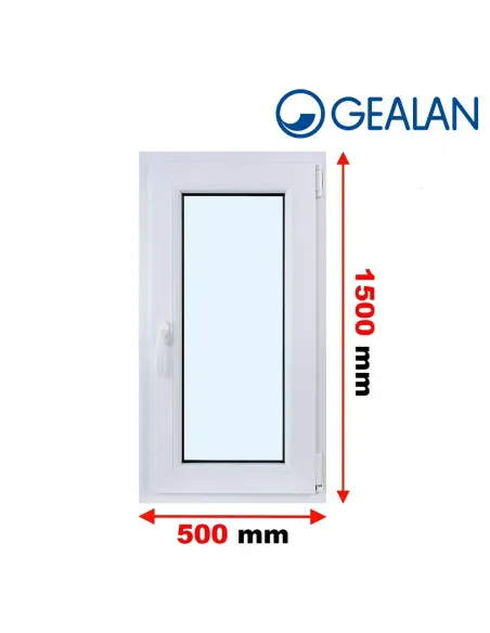 Okno PCV 50 x 150 cm Rozwierne Trzyszybowe Gealan S9000