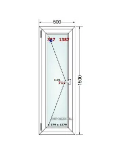 Okno PCV 50 x 150 cm Rozwierne Trzyszybowe Gealan S9000 2