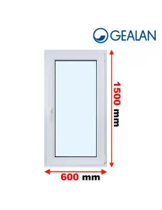 Okno PCV 60 x 150 cm Rozwierne Trzyszybowe Gealan S9000