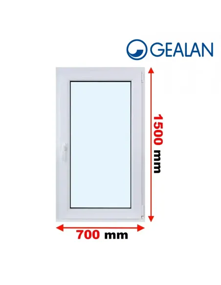 Okno PCV 70 x 150 cm Rozwierne Trzyszybowe Gealan S9000