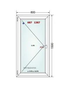 Okno PCV 80 x 150 cm Rozwierne Trzyszybowe Gealan S9000 2