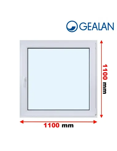 Okno PCV 110 x 110 cm Rozwierne Trzyszybowe Gealan S9000