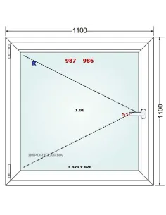 Okno PCV 110 x 110 cm Rozwierne Trzyszybowe Gealan S9000 2