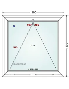Okno PCV 110 x 110 cm Uchylne Trzyszybowe Gealan S9000 2