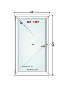 Okno PCV 90 x 150 cm Rozwierne Trzyszybowe Gealan S9000 2