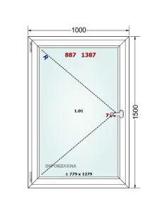 Okno PCV 100 x 150 cm Rozwierne Trzyszybowe Gealan S9000 2