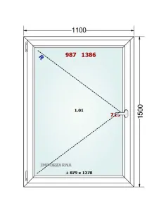 Okno PCV 110 x 150 cm Rozwierne Trzyszybowe Gealan S9000 2