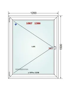 Okno PCV 120 x 150 cm Rozwierne Trzyszybowe Gealan S9000 2