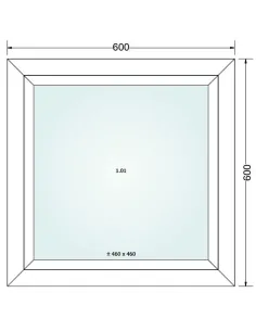 Okno PCV 60 x 60 cm FIX (Stałe) Trzyszybowe Gealan S9000 2
