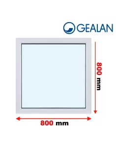 Okno PCV 80 x 80 cm FIX (Stałe) Trzyszybowe Gealan S9000