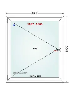 Okno PCV 70 x 70 cm Rozwierno-Uchylne Trzyszybowe Gealan S9000 2