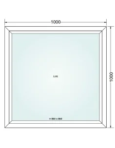 Okno PCV 100 x 100 cm FIX (Stałe) Trzyszybowe Gealan S9000 2