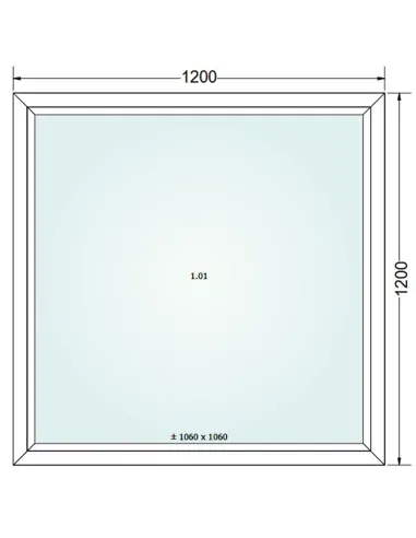 Okno PCV 120 x 120 cm FIX (Stałe) Trzyszybowe Gealan S9000