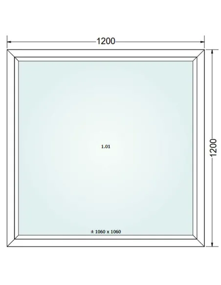 Okno PCV 120 x 120 cm FIX (Stałe) Trzyszybowe Gealan S9000