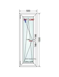 Okno PCV 50 x 150 cm Rozwierno-Uchylne Trzyszybowe Gealan S9000 2