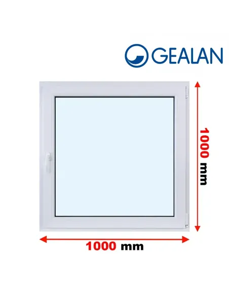 Okno PCV 100 x 100 cm Rozwierno-Uchylne Trzyszybowe Gealan S9000