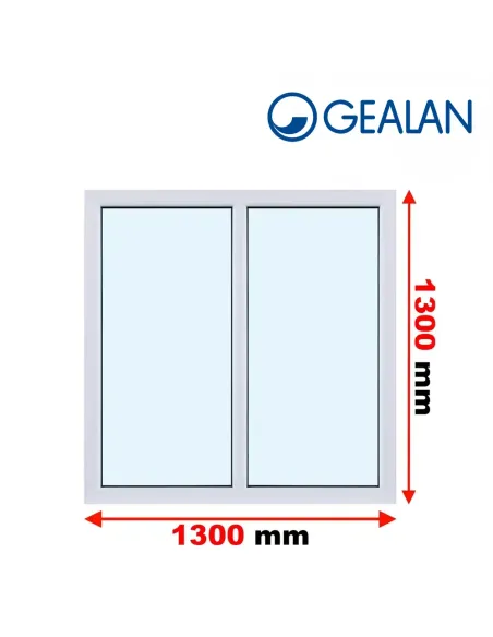 Okno PCV 130 x 130 cm FIX-FIX (Stałe) Trzyszybowe Gealan S9000