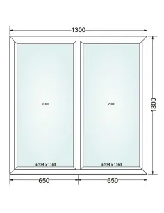 Okno PCV 130 x 130 cm FIX-FIX (Stałe) Trzyszybowe Gealan S9000 2
