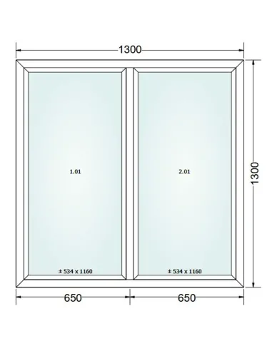 Okno PCV 130 x 130 cm FIX-FIX (Stałe) Trzyszybowe Gealan S9000