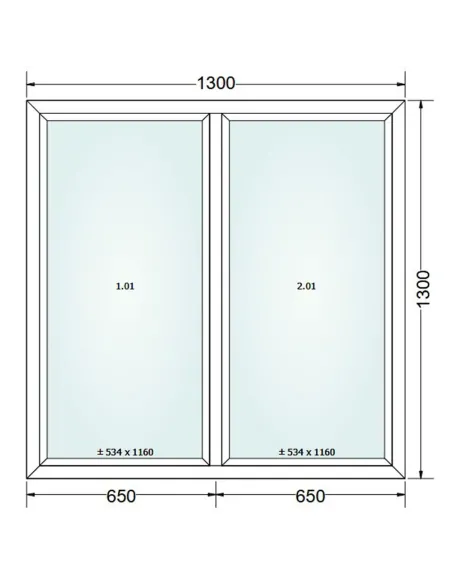 Okno PCV 130 x 130 cm FIX-FIX (Stałe) Trzyszybowe Gealan S9000
