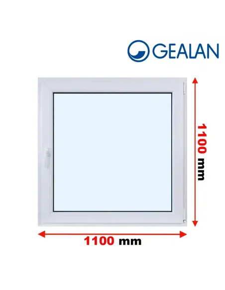 Okno PCV 110 x 110 cm Rozwierno-Uchylne Trzyszybowe Gealan S9000