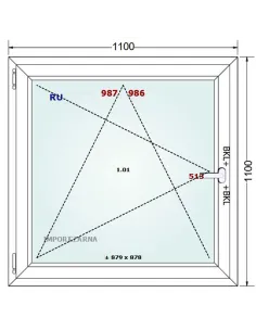 Okno PCV 110 x 110 cm Rozwierno-Uchylne Trzyszybowe Gealan S9000 2