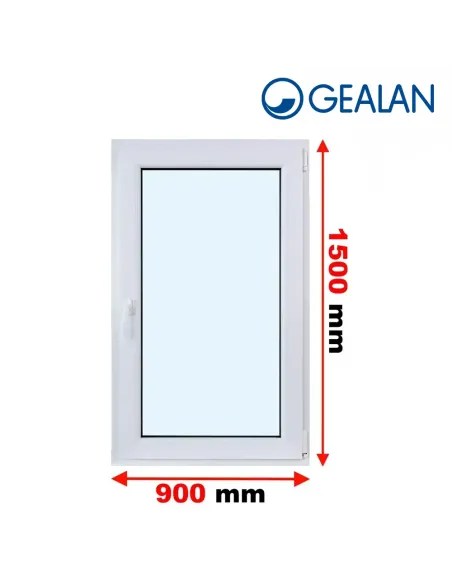 Okno PCV 90 x 150 cm Rozwierno-Uchylne Trzyszybowe Gealan S9000