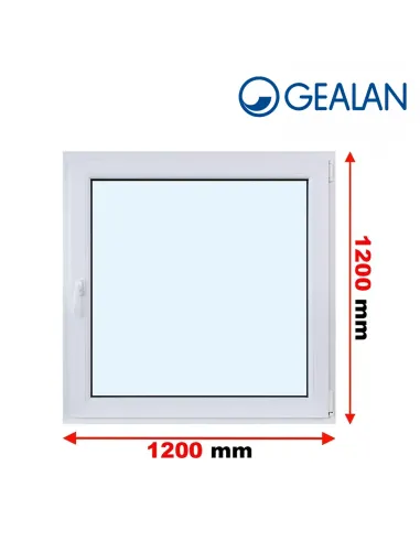 Okno PCV 120 x 120 cm Rozwierno-Uchylne Trzyszybowe Gealan S9000