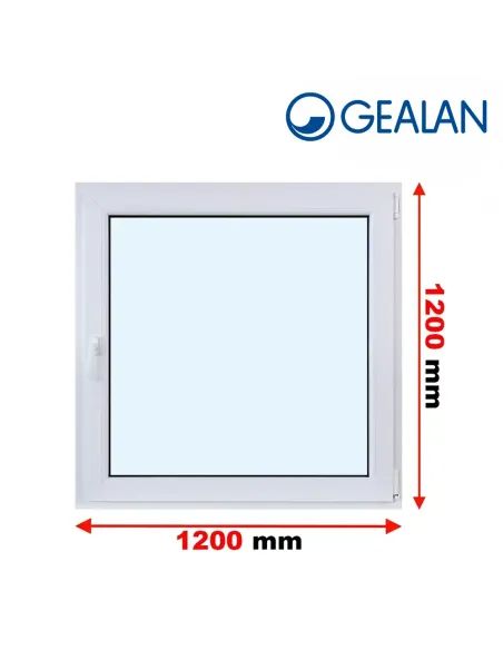 Okno PCV 120 x 120 cm Rozwierno-Uchylne Trzyszybowe Gealan S9000