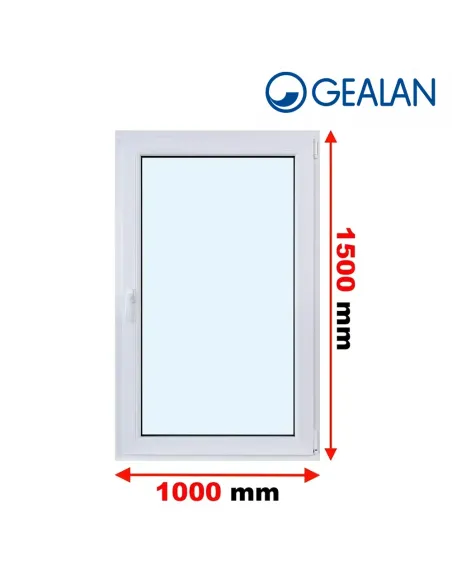 Okno PCV 100 x 150 cm Rozwierno-Uchylne Trzyszybowe Gealan S9000