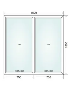 Okno PCV 150 x 150 cm FIX-FIX (Stałe) Trzyszybowe Gealan S9000 2