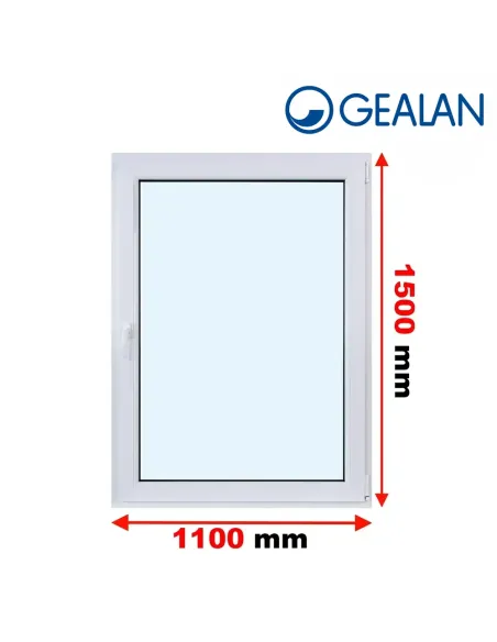 Okno PCV 110 x 150 cm Rozwierno-Uchylne Trzyszybowe Gealan S9000