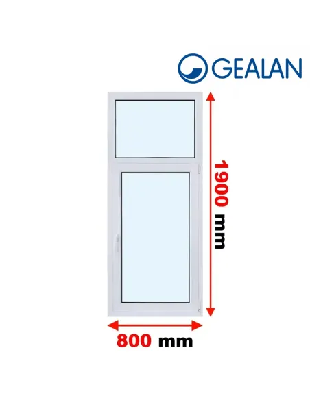 Okno PCV 80 x 190 cm FIX-Rozwierno-Uchylne Trzyszybowe Gealan S9000