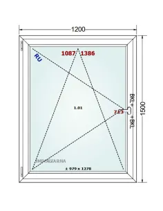 Okno PCV 120 x 150 cm Rozwierno-Uchylne Trzyszybowe Gealan S9000 2