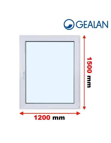 Okno PCV 120 x 150 cm Rozwierno-Uchylne Trzyszybowe Gealan S9000