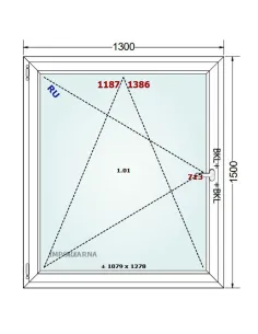Okno PCV 130 x 150 cm Rozwierno-Uchylne Trzyszybowe Gealan S9000 2