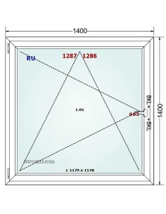 Okno PCV 140 x 140 cm Rozwierno-Uchylne Trzyszybowe Gealan S9000 2