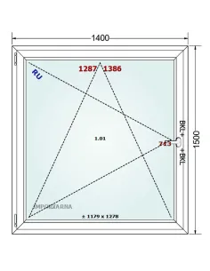 Okno PCV 140 x 150 cm Rozwierno-Uchylne Trzyszybowe Gealan S9000 2