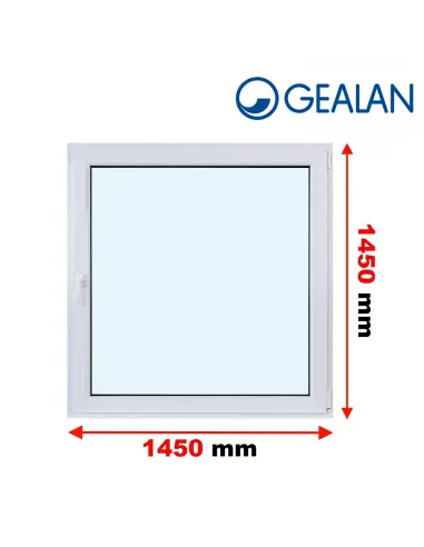 Okno PCV 145 x 145 cm Rozwierno-Uchylne Trzyszybowe Gealan S9000