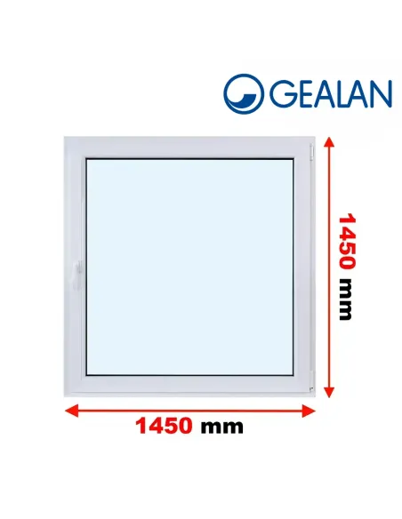 Okno PCV 145 x 145 cm Rozwierno-Uchylne Trzyszybowe Gealan S9000