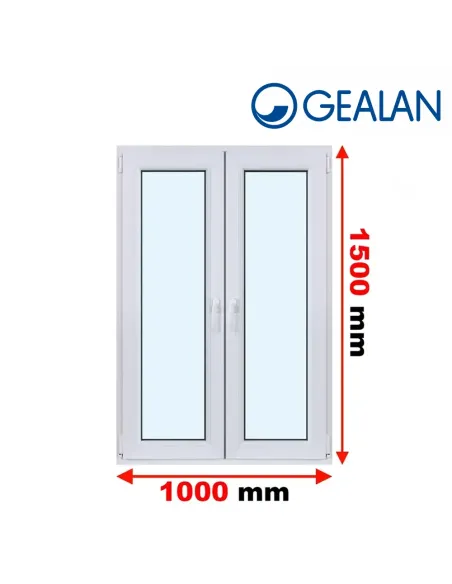 Okno PCV 100 x 150 cm Rozwierne-Rozwierno-Uchylne Trzyszybowe Gealan S9000